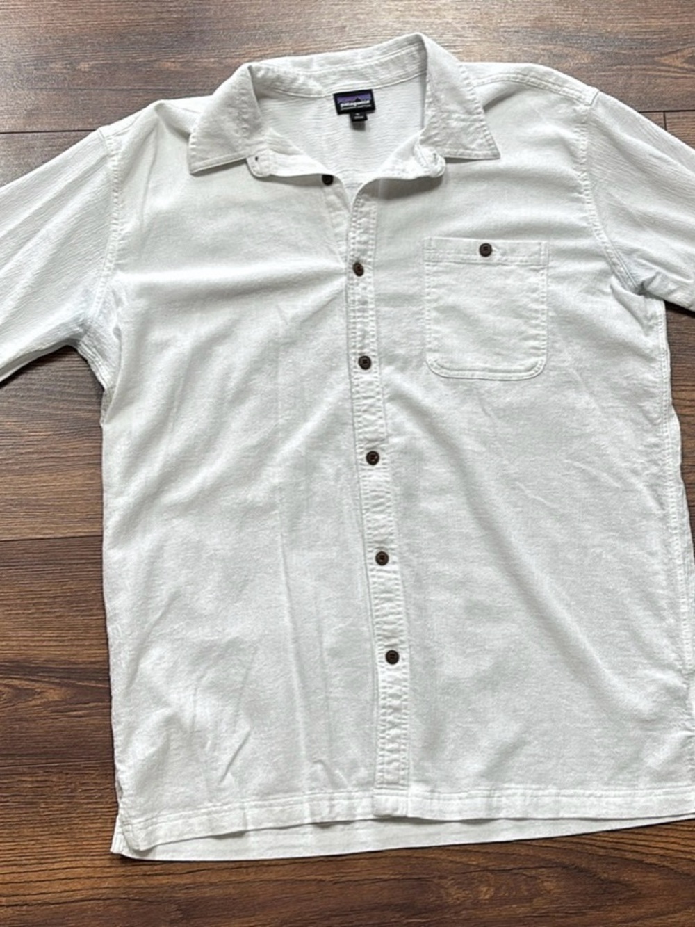 Patagonia Light White Short-Sleeve Button-Down Shirt